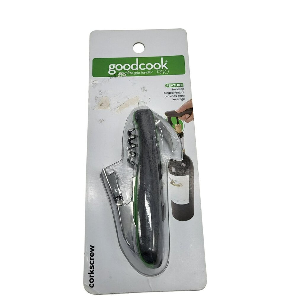 Goodcook Comfort Grip Handle Pro Corkscrew Bottle Opener & Foil Cutter Two-Step